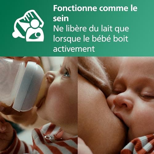 Philips Avent Kit biberons en verre pour nouveau-né – 3 biberons à Réponse Naturelle, sucette ultra-douce 0 à 6 mois, sans BPA (modèle SCD878/11) - Image 4