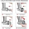 GVODE Acier Inoxydable Hachoir à Viande pour KitchenAid Robot Pâtissier, y Compris le Remplisseur de Saucisses, Parfait Accessoire de Hachage de Viande pour Les Batteurs pour KitchenAid - Image 4