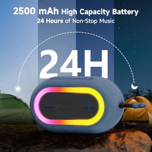 Tisco Portable Bluetooth Speaker 15W Powerful Bluetooth 5.3 Speaker with Powerful Bass, 2500mAh 24H Battery Life, IPX5, Pairing TWS, AUX/USB/TF Card, for Party/Travel/Outdoor, Blue - Image 6