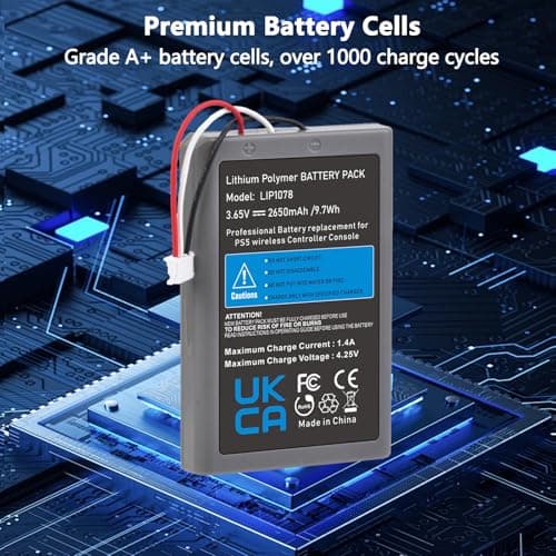 Hisewen LIP1708 PS5 Controller Replacement Battery 2650mAh for Sony PlayStation 5 DualSense CFI-ZCT1W Wireless Controller - Image 6