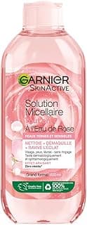 Garnier GARNIER Skin Active - Solution Micellaire Tout En 1 - Nettoie, Démaquille, & Ravive L'Éclat - Micelles & Eau de Rose - Vegan & Cruelty Free - Visage, Yeux, Lèvres - Peaux Ternes & Sensibles - 400 ml