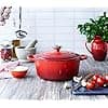 LE CREUSET, Signature Enamelled Cast Iron Casserole Dish with Lid, Diameter 34 cm, Round, Suitable for All Heat Sources (Induction Included), Capacity: 12 L, Cherry Red - Image 6