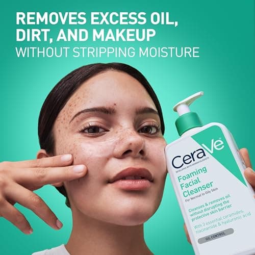 Cerave Nettoyant moussant de visage pour un lavage quotidien du visage Pour Peaux Normales à Grasses 453,6 g - Image 3
