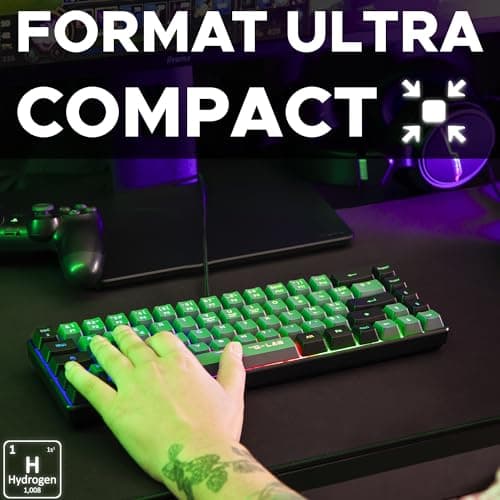 The G-LAB - Keyz Hydrogen, 60% Gamer Keyboard, Semi-Mechanical USB AZERTY FR, RGB Multicolour, Silent Gamer Keyboard, Compact Format TKL- Pc/PS4/PS5 - Grey and Black - Image 3