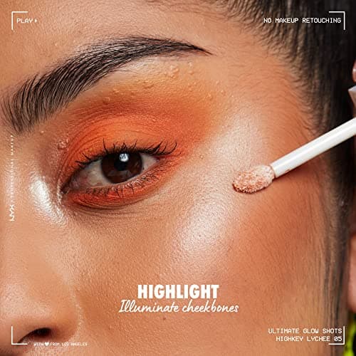 NYX Professional Makeup Liquid Eyeshadow, Long Lasting, 12 Hour Residue & No Shedding, Vitamin C, Ultimate Glow Shots, Highkey Lychee (05) - Image 6
