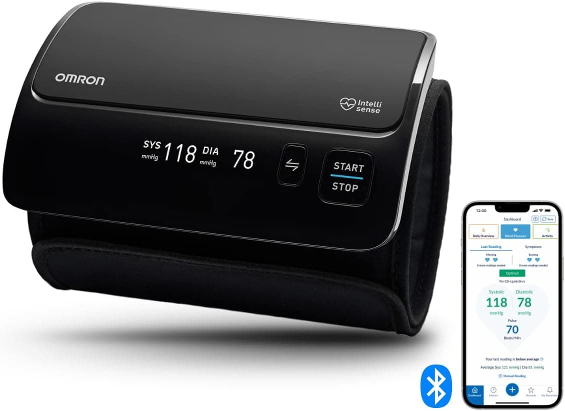 OMRON OMRON EVOLV Arm Blood Pressure Device - All-in-One Design - Arm Blood Pressure Monitor with Irregular Heart Rate Detection - Bluetooth - With OMRON Connect App