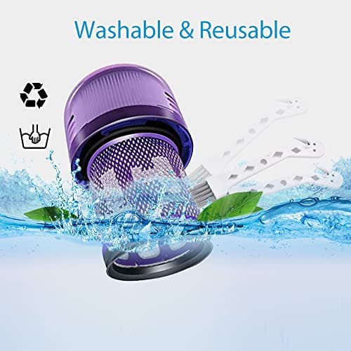 V12 Replacement Filter for Dyson V12 Detect Slim Absolute Vacuum Cleaner, Chonphan Hepa Filter V12 Washable with Cleaning Brush, Replaces # 971517-01 (2 Pieces) - Image 4