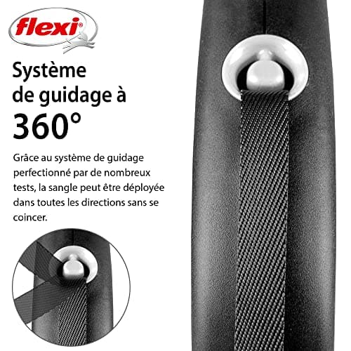 Flexi Black Design M Strap 5 m Black/Silver, Retractable Lead for Dogs up to 25 kg - Image 5
