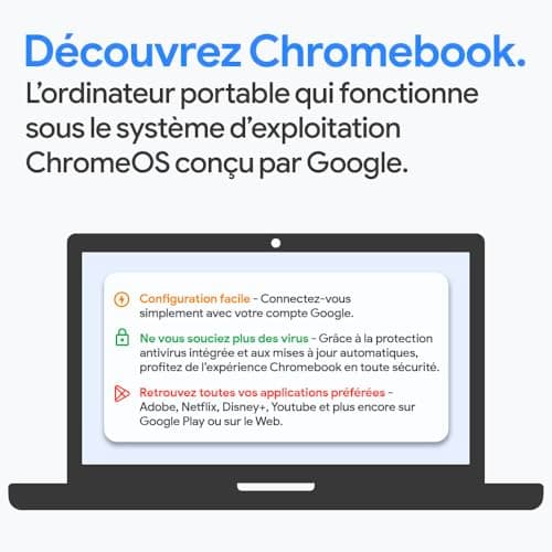 ACER Chromebook 314 CB314-2H-K6CV Ordinateur Portable 14'' HD, PC Portable (MTK MT8183, RAM 8 Go DDR4X, 64 Go eMMC, Arm Mali-G72 MP3, Chrome OS) - Clavier AZERTY, Laptop Gris - Image 3