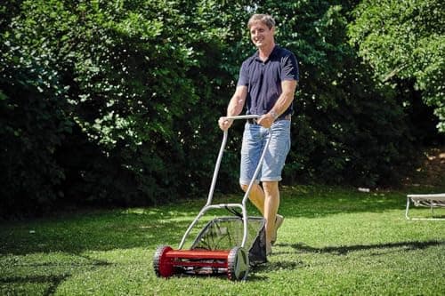 Einhell Manual Lawnmower GC-HM 400 (up to 250 m², Cutting Cylinder, 5 Steel Blades, Cutting Height Adjustment on 4 Levels from 13 to 37 mm, 27 Litre Pickup) - Image 3