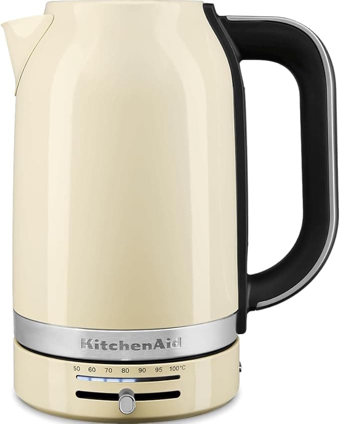 KitchenAid KitchenAid 5KEK1701EAC 5KEK1701EAC Electric Kettle with Temperature Adjustable from 50 to 100°C - Vintage Design Stainless Steel with Removable Anti-Limescale Filter - 1.7L Capacity - 2400W - Cream