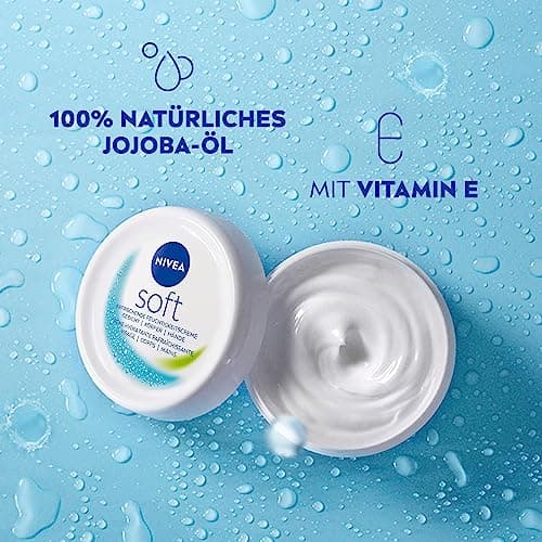 NIVEA Crème hydratante douce et rafraîchissante (200 ml), crème légère avec vitamine E et huile de jojoba 100% naturelle, pénètre rapidement pour une peau sensiblement détendue - Image 6