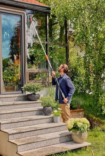 Gardena Telescopic Water Flow Handle M - XL: Water Conductive Cleaning Handle 155-260 cm, Aluminium, for Remote Areas, Original Gardena System (18804-20) - Image 7