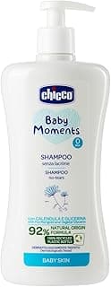 Chicco Chicco Shampooing Baby Moments Senza Lacrime, Shampooing pour Bébé sans Parabènes, Non Irritant pour Les Yeux, Ingrédients d'origine Naturelle, Propriétés Hydratantes et Émollientes, 0+ Mois, 500 ML.