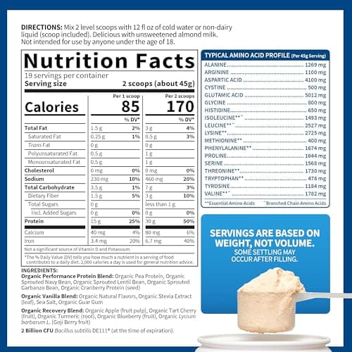 Garden of Life Sport Organic Plant-Based Protein, Vanilla - 806g - Image 8
