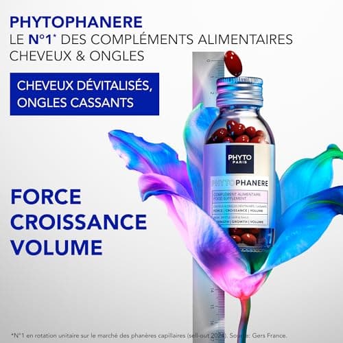 Phyto Paris Phytophanere Food Supplement for Hair and Nails Enriched with Biotin Zinc and Vitamin C Preserves Beauty and Growth Strength, Growth and Volume- 2 x 120 Capsules - Image 5