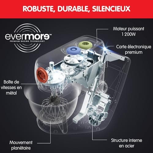 Moulinex Connected pastry processor, 5.5 L stainless steel bowl, Patented technology, Digital display, Silent, 21 programmed recipes, Free dedicated app with coaching, I-Coach Touch QA950810 - Image 8