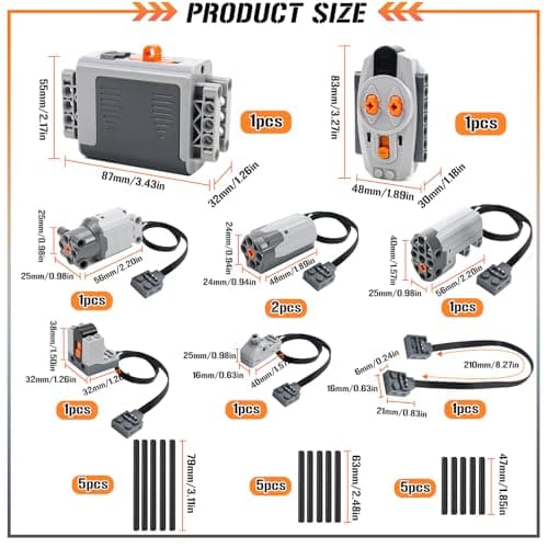 Technik Power Functions Servo Motor Function Kit 25 Pieces, Technik Motor Kit, Battery Box, Electric Motor Toy, Power Technik Function Kit Compatible with Lego Technic - Image 3