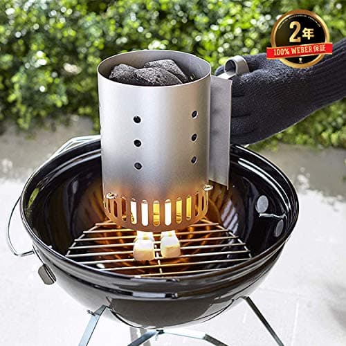 Weber Compact Kettle Charcoal Grill Ø 47 cm & Rapidfire Compact Ignition Chimney (20.3 cm H x 14.8 cm W x 26.5 cm D) Metal - Image 8