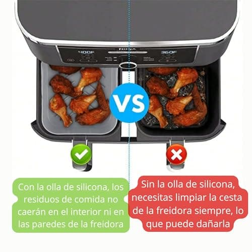 CERENE - Air Fryer Ninja Silicone Mould, Air Fryer Ninja Foodi AF400EU AF300EU Double Stack SL400EU, Airfryer Silicone Airfryer Pot Mould for Instant Pot Ultenic MasterPRO, Cecotec Cecofry - Image 4