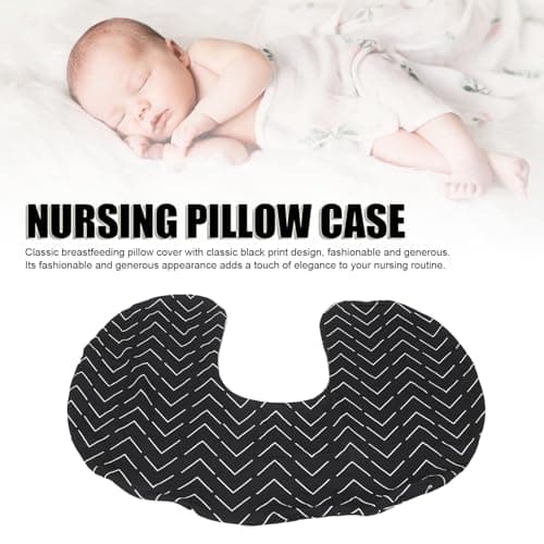 Taie d'oreiller d'allaitement en Forme de U avec Un Design Facile à Nettoyer pour Les Nouvelles Mamans, Cette Housse de Coussin d'allaitement Offre Une Surface Douce à (Noir Géométrique) - Image 5