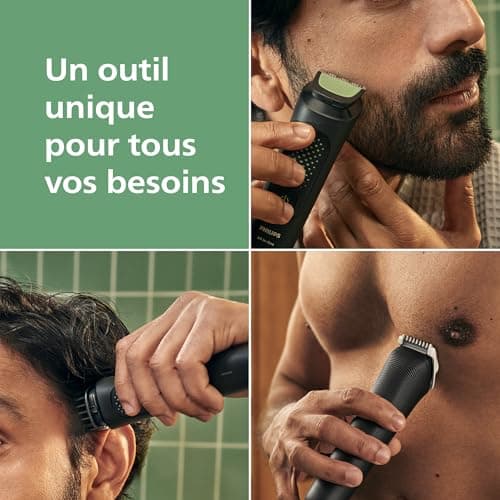 Philips Tondeuse tout-en-un Multigroom série 3000 9 accessoires - Tondeuse pour barbe, cheveux et corps, Lames auto-affûtées respectueuses de la peau, 12 hauteurs de coupe, Modèle MG3946/15 - Image 4