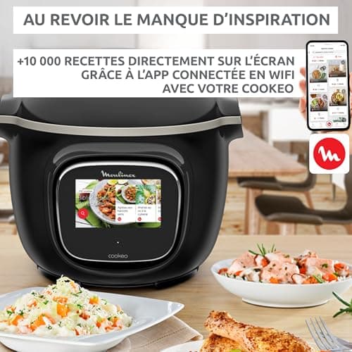 Moulinex Cookeo Touch Wifi Smart High Pressure Multicooker + Cake Pan 18 cm, 6 L, Touch Screen, 250 Built-in Recipes, Moulinex YY5297FB Application, Black - Image 7