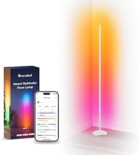 Nanoleaf Nanoleaf Lampadaire LED RGBIC 1700lm, Lampe sur Pied pour Salon Compatible avec Alexa et Matter, Synchronisation Musicale, 16 Millions Couleurs et 200+ Modes de Scène, Lampe de Chambre Blanc
