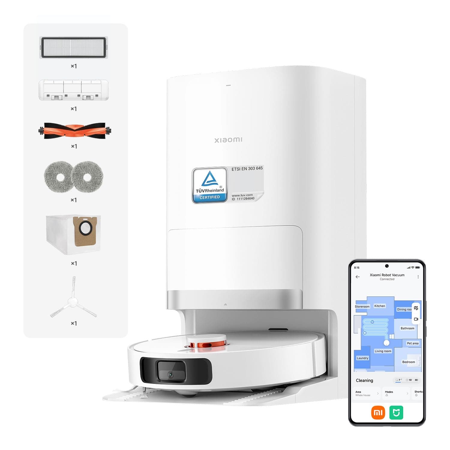 XIAOMI Robot Vacuum X20+, Station Tout-en-Un avec vidage, Lavage & séchage Auto, Aspiration 6000 Pa, évitement d’Obstacles S-Cross™, Navigation LDS, Commande vocale Via Mi Home. - Image 2