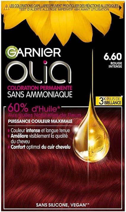 Garnier - Olia Vivids - Intense Ammonia-Free Oil Permanent Hair Colour Red - 6.60 Intense Red - Image 1