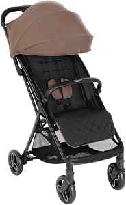 Graco Myavo Lightweight Travel Stroller with Quick Fold from Birth to Approx 4 Years (0-22 kg), Fast Folding, Free Standing When Folded, Rain Cover Included, Brown, Fossil