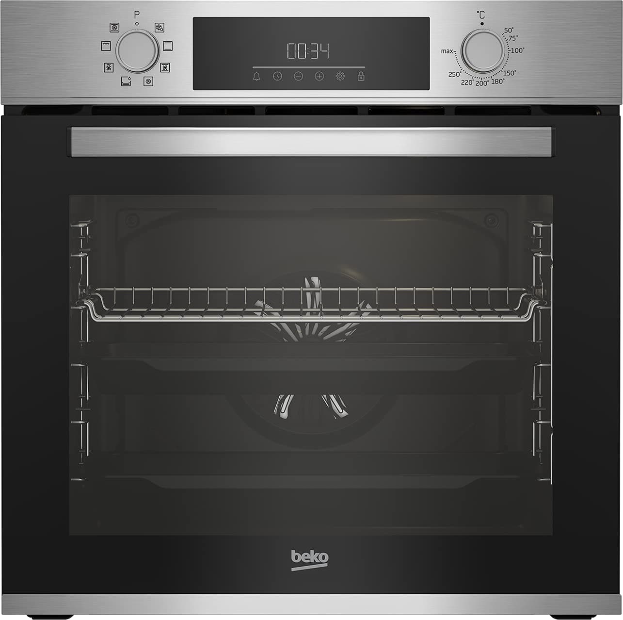Beko BBIM12300XCE Built-In Oven - 72L, 8 Cooking Functions, LED Display, Sturdy Door, Dimensions: H 59.5 x W 59.4 x D 56.7 cm, Black, Class A+ - Image 1
