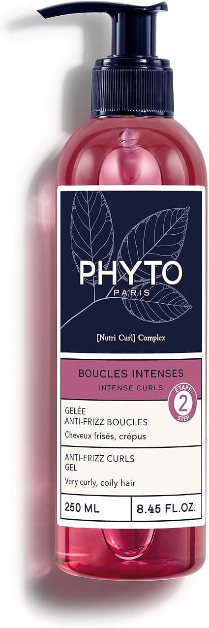 Phyto Phyto Paris Intense Curls Anti-Frizz Jelly 250 ml - Curly to Kinky Hair (2A to 4C) - Moisturises & Defines Curls - Soft Fixation Without Cardboard Effect - Natural Shine - No Silicones
