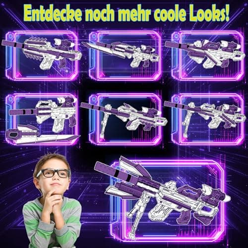 Electric Toy Gun for Nerf Sniper - 2 Chargers, 50 Darts, Over 100 Combinations - Electric Toy Sniper Rifle with Scope - Gift for 6-12 Years Old Kids - Image 5