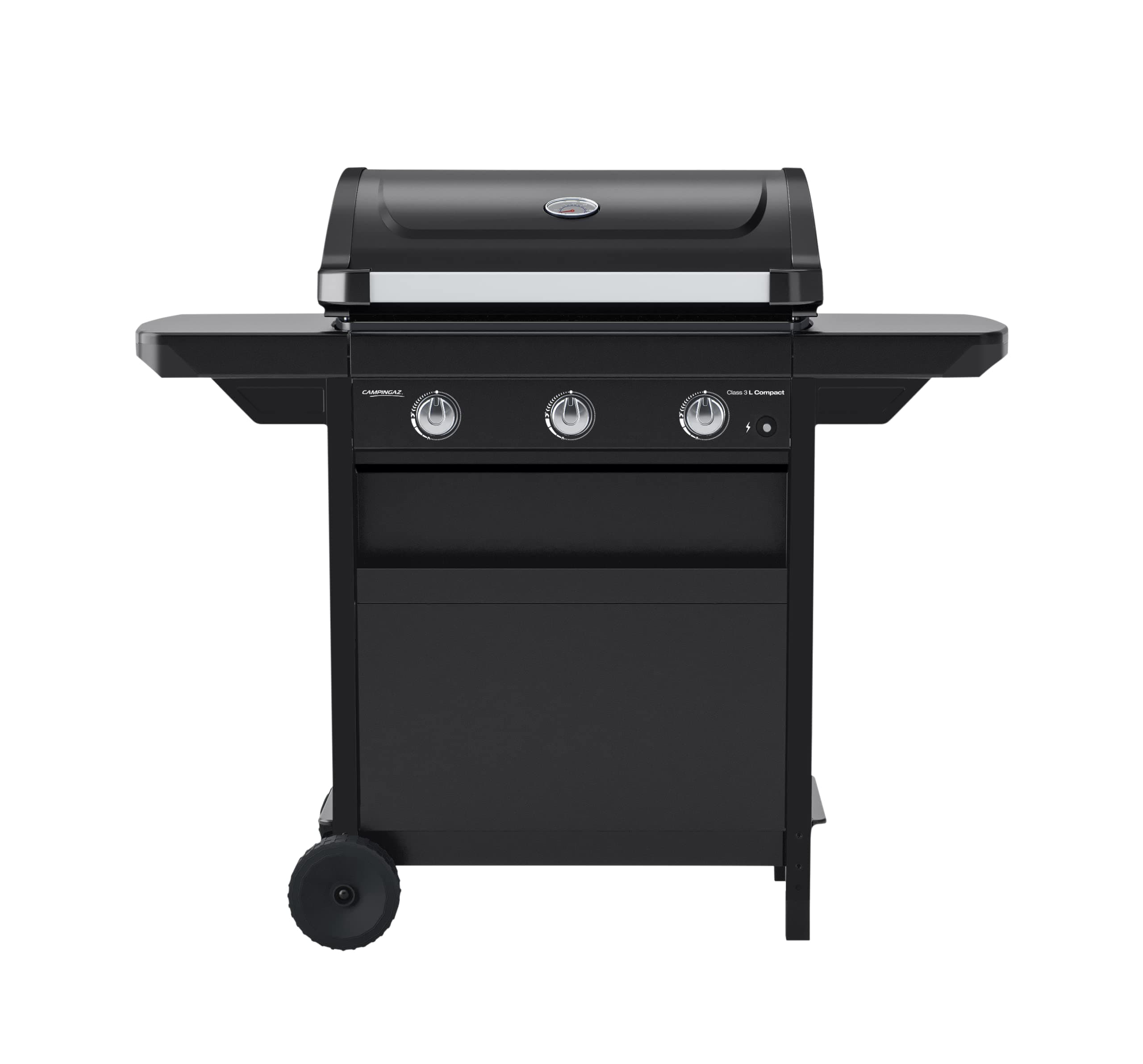 Campingaz Compact Class 3 L Gas Grill, Compact Barbecue Gas Grill Cart with 3 Aluminized Steel Burners, Lid with Thermom, Grease Collection Tray & 2 Folding Side Shelves, 7.5 kW - Image 1