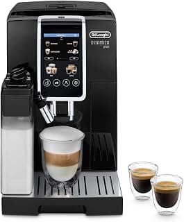 Dinamica Plus ECAM382.70.B, Automatic Coffee Bean Machine, Coffee Maker with LatteCrema Technology, Espresso Machine with 18 Recipes, 3.5" TFT Display, 1450W, Black