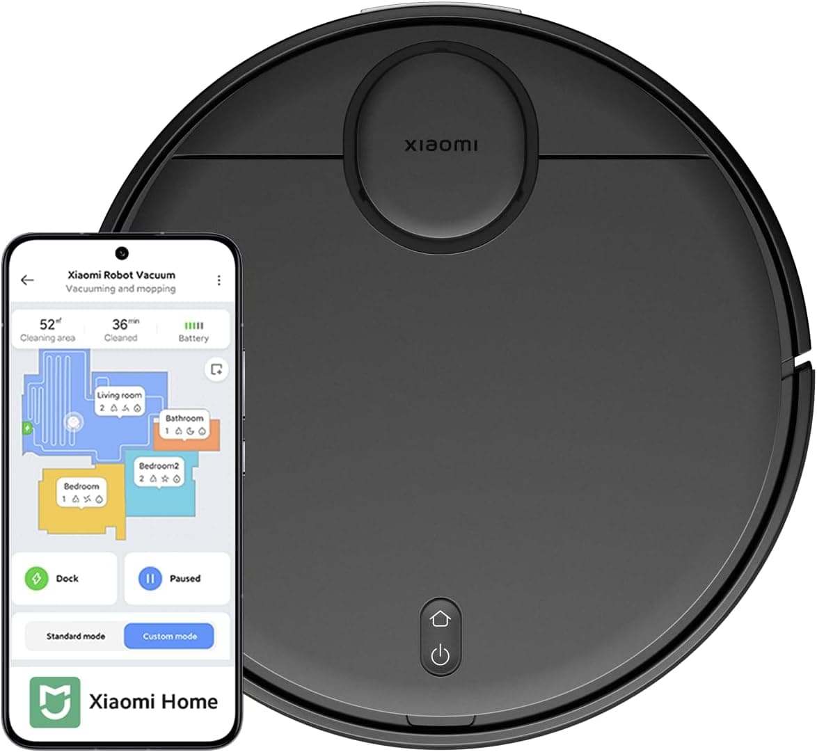 XIAOMI XIAOMI Robot Vacuum T12 – 3-in-1 Intelligent Robot Vacuum Cleaner with Powerful Washing and Suction 3500 Pa, Laser Navigation, 130 Min Autonomy, Suitable for Pet Hair and Carpet