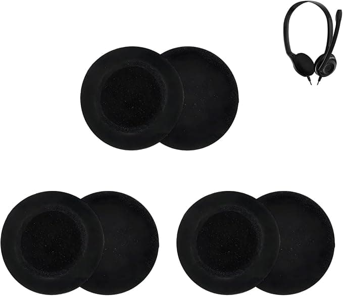3 Pair Replacement Foam Ear Pads for Headphones Soft Foam Earpads Compatible with Sennheiser PC 2/PC 3/PC 5/PC 7 USB/PC 8 USB, Pads for Sennheiser Earbuds