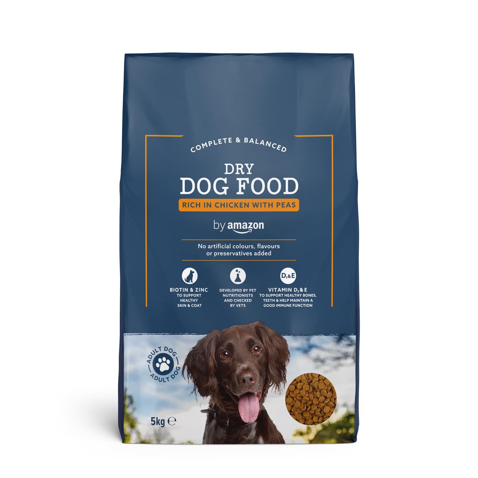 by Amazon - Croquettes Complètes Pour Chien Adulte, Poulet aux Pois, 5kg, lot de 1