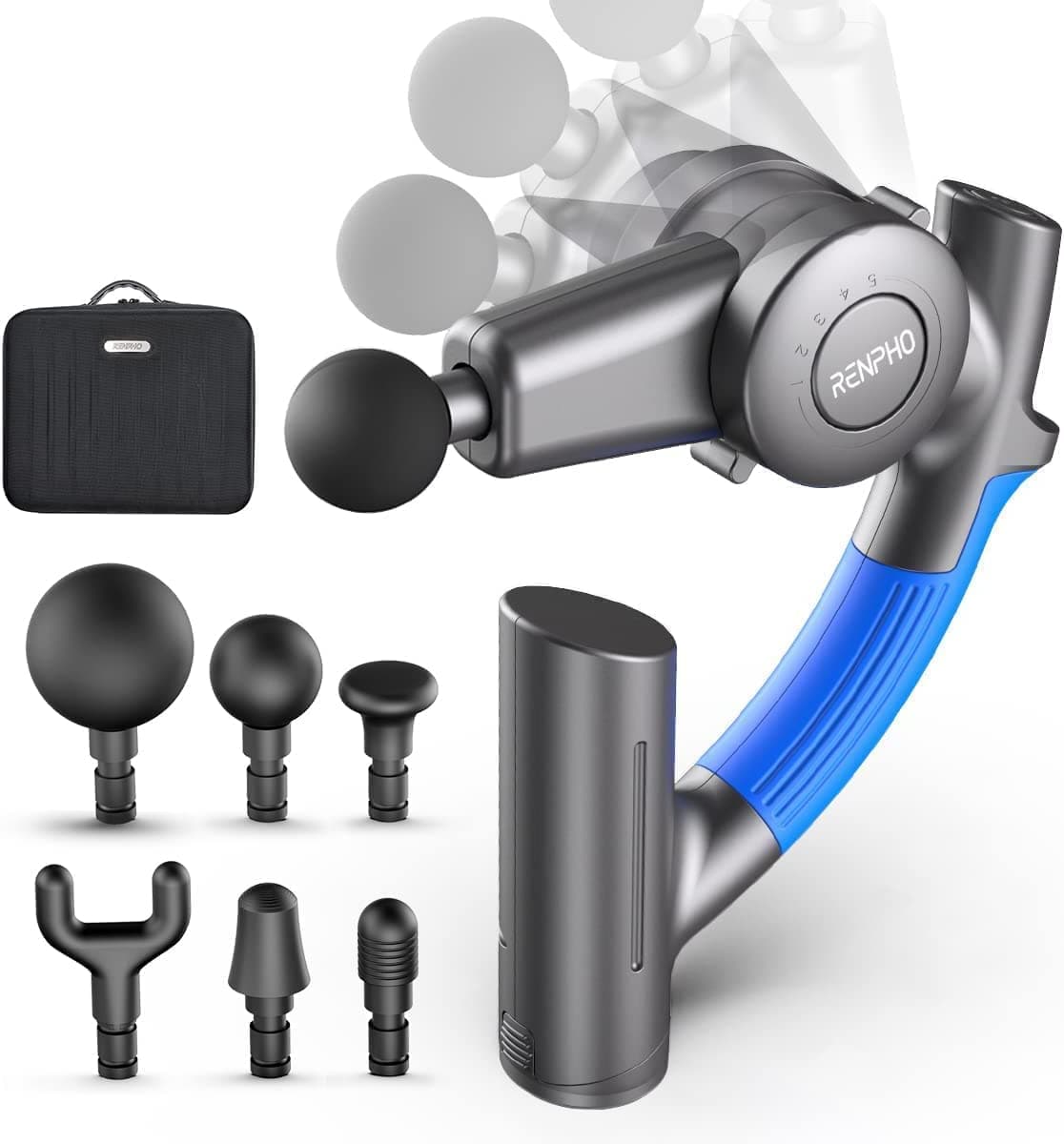Muscle Massage Gun, RENPHO Massage Gun with Hot and Cold Head, Electric Massager with 5 Massage Heads, Ultra-Quiet Type-C Charging - Image 9