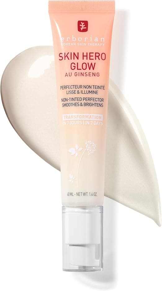 Erborian - Skin Hero Glow - Soin Visage Perfecteur de Peau Non Teinté + Booster d’Éclat 7 Jours - Effet Glass Skin - Texture Légère - Cosmétique Coréen