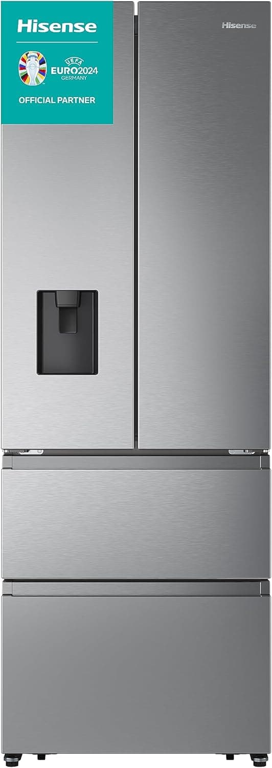 Hisense RF632N4WIE Réfrigérateur congélateur à porte française, NoFrostPlus, compresseur inverter, distributeur d'eau, CrispZone, 200 cm, partie réfrigérateur 336 l, partie congélateur 149 l, 38 dB,