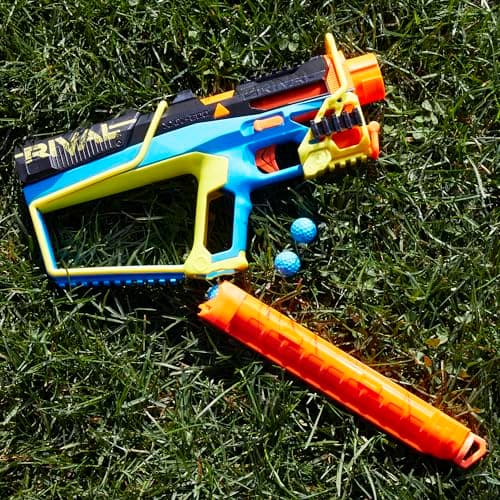 Nerf Rival Mirage XXIV-800 Blaster Pistol, 10 Nerf Rival Balls, 2 Charging Ways, 8 Removable Round Chargers, Pump Priming, Gift for Teens - Image 7
