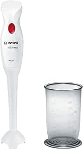 Bosch Home Appliances - MSM14100 CleverMixx Hand Blender - Powerful Hand Blender 400 W - Removable Mixer Stand with QuattroBlade - Splash Proof System - With Accessories - White/Grey