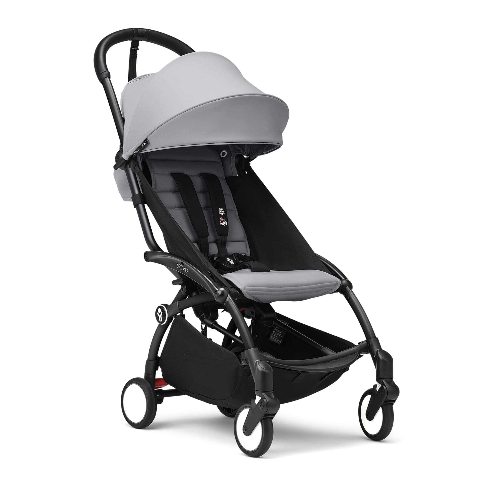 Stokke YOYO3 6+ Stroller - Black Frame + Colour Pack 6+ Stone + Hood - Easy Folding, Lightweight & Compact - Cabin Luggage Compatible - Image 1