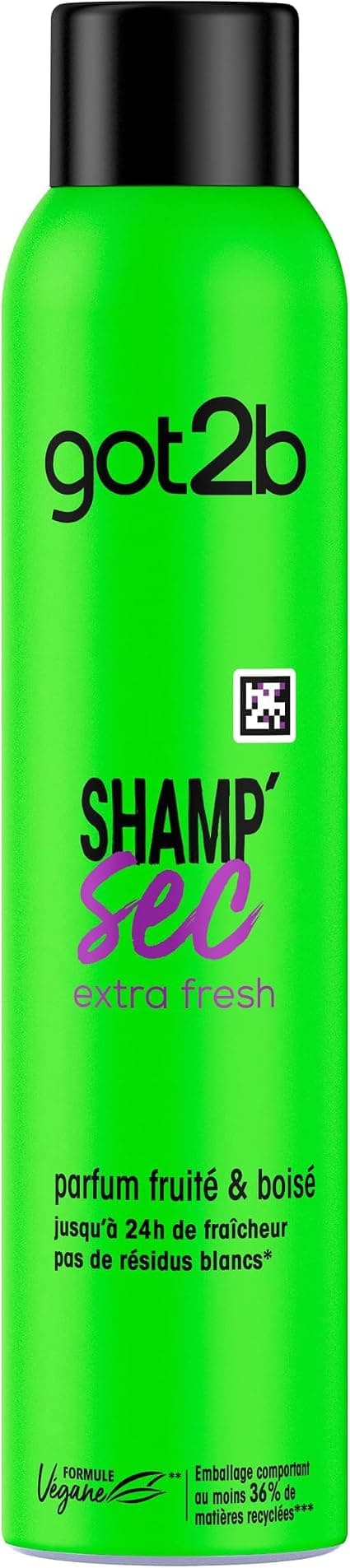 GOT2B – Shampoo'Sec - Express Dry Shampoo – Extra Freshness – 24H Fragrance – Instantly Refreshes Hair – Vegan Formula – No White Residues – 200 ml - Image 1