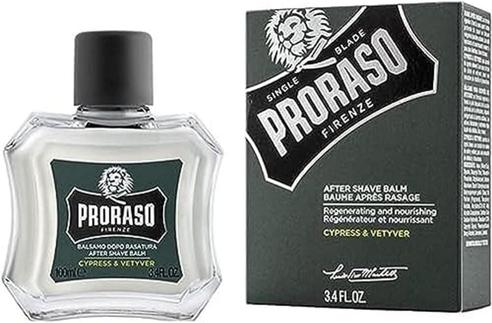 Proraso Proraso | Cypress & Vetyver Aftershave Balm (100 ml Bottle) – Regenerating and nourishing balm for skin after shaving – Made in Italy