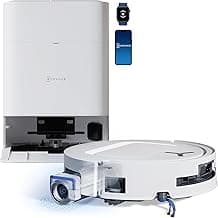 ECOVACS DEEBOT T80 Omni Aspirateur Robot Laveur, 18 000 Pa, Nettoyage Automatique instantané OZMO Roller, ZeroTangle 3.0, Lavage à l'eau Chaude 40-75 ℃, Séchage à air Chaud, Blanc
