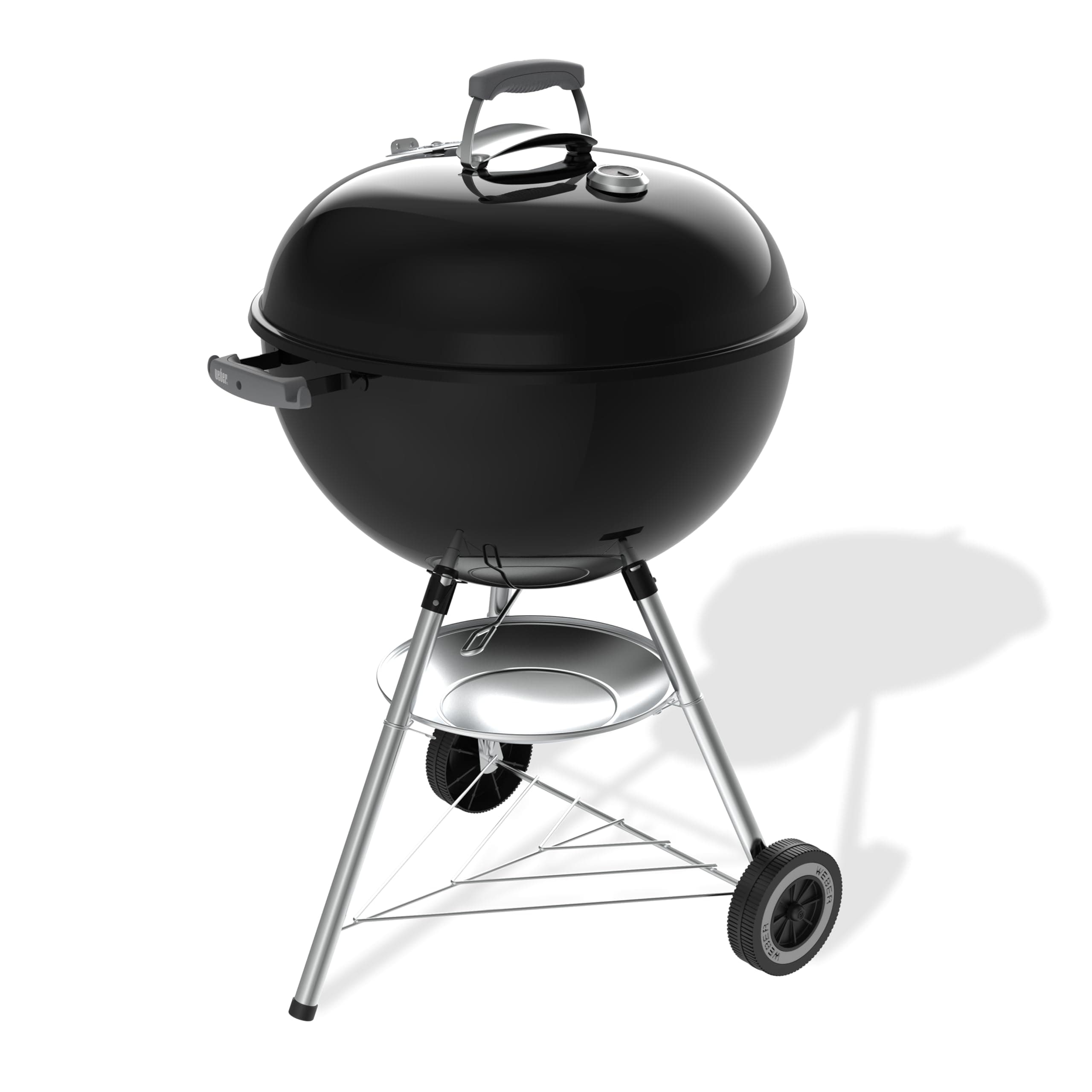 Weber Weber Original Kettle Charcoal Barbecue Kettle with Enamelled Steel Lid and Bowl 57 cm Grill One-Touch Cleaning System Built-in Thermometer Tripod with Wheels Black
