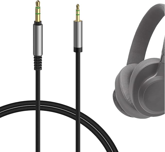 Geekria Câble audio compatible avec les casques JBLTune770NC/760NC/750BTNC/720BT/710BT/700BT/660NC et Live 660NC/650BTNC/500BT, cordon stéréo de remplacement de 2,5 mm à 3,5 mm (1,2 m) - Image 1